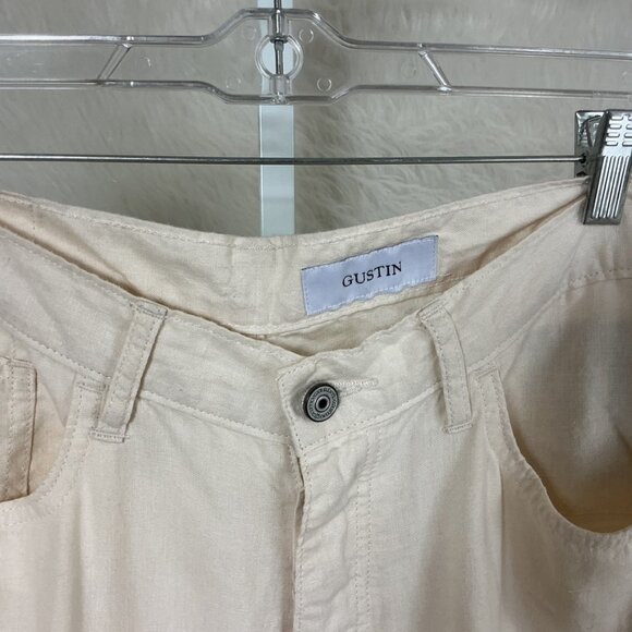 Gustin Ivory Linen 5 Pocket Slim Fit Lightweight Jeans Gustin Size 35 - Picture 2 of 5